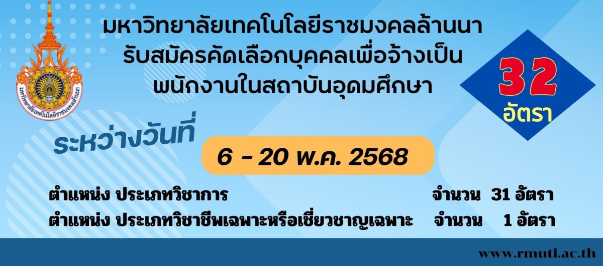 สมัครคัดเลือก 6-20 พ.ค. 68