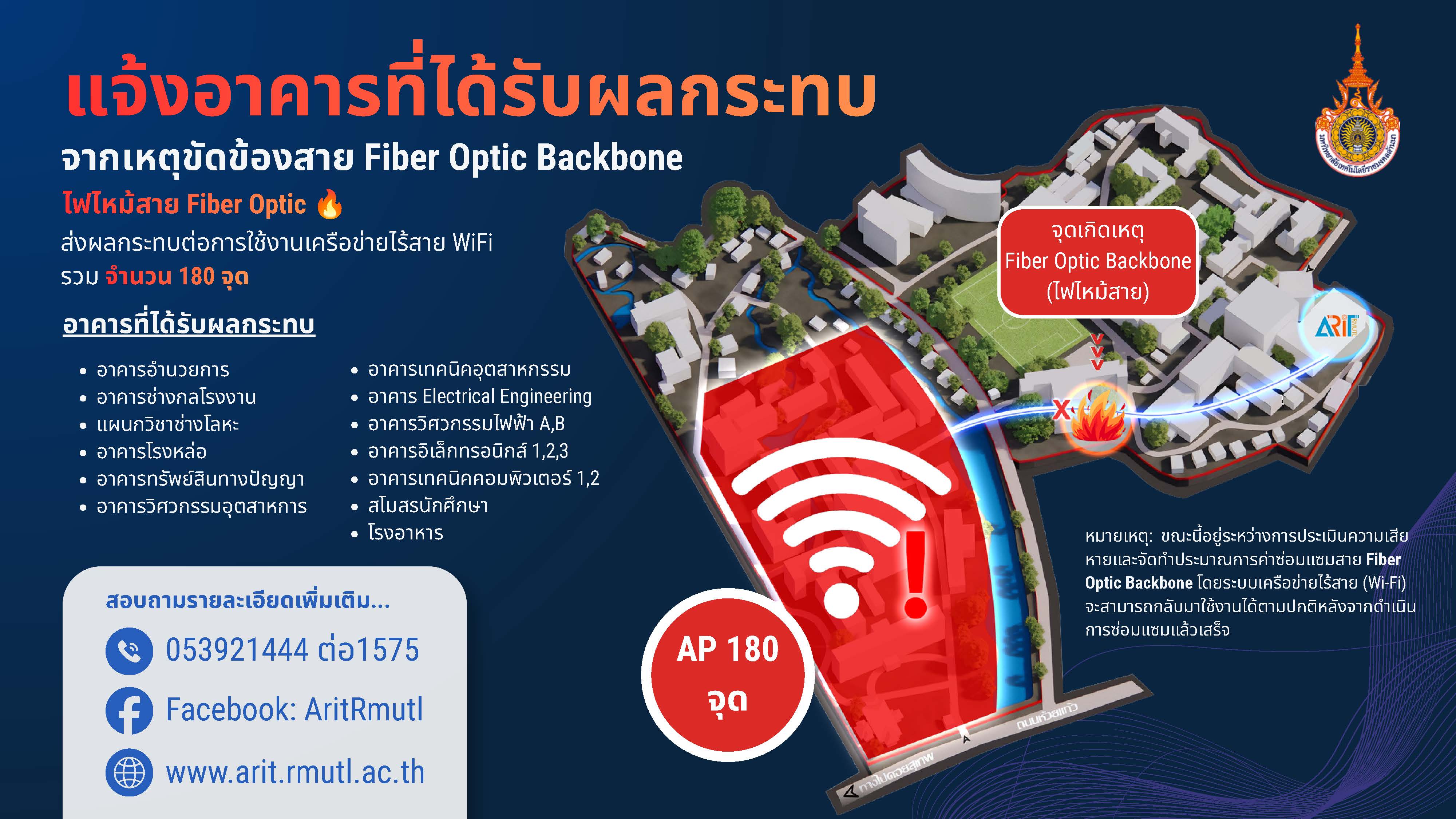 ข่าวประชาสัมพันธ์ : แจ้งเหตุขัดข้อง 4 ระบบเครือข่าย (UNINET) และการเข้าถึงบริการภายนอก