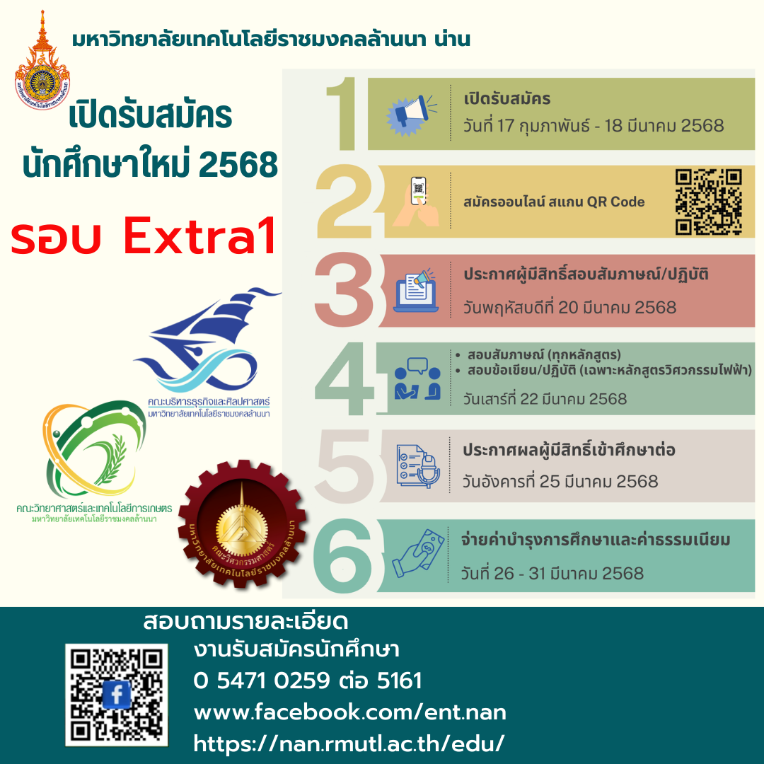 รับสมัคร นศ.ใหม่โควตาพิเศษExtra1