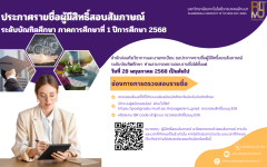 ประกาศรายชื่อผู้มีสิทธิ์สอบสัมภาษณ์