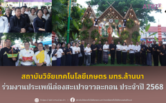 สถาบันวิจัยเทคโนโลยีเกษตร มทร.ล้านนา ร่วมงานประเพณีล่องสะเปาจาวละกอน ประจำปี 2568