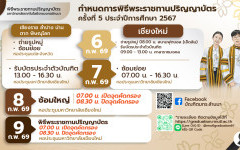 มทร.ล้านนา ขอแจ้งกำหนดการพิธีพระราชทานปริญญาบัตร ครั้งที่ 5 ประจำปีการศึกษา 2567