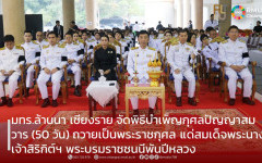 มทร.ล้านนา เชียงราย ร่วมกับอำเภอพาน จัดพิธีบำเพ็ญกุศลปัญญาสมวาร (50 วัน) ถวายเป็นพระราชกุศล แด่สมเด็จพระนางเจ้าสิริกิต์ฯ พระบรมราชชนนีพันปีหลวง