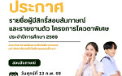 คณะวิทยาศาสตร์และเทคโนโลยีการเกษตร ประกาศรายชื่อผู้มีสิทธิ์สอบสัมภาษณ์และรายงานตัว โครงการโควตาพิเศษ ปีการศึกษา 2569 