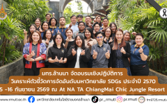 มทร.ล้านนา จัดอบรมเชิงปฏิบัติการ วิเคราะห์ตัวชี้วัดการจัดอันดับมหาวิทยาลัย SDGs ประจำปี 2570 