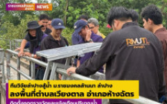 ทีมวิจัย ลำปางสู้นำ ม.ราชมงคลล้านนา ลำปาง ลงพื้นที่ตำบลเวียงตาล อำเภอห้างฉัตร ติดตั้งชุดตรวจวัดและแจ้งเตือนปริมาณน้ำ