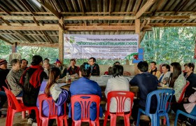 Image : The researcher team of coffee project RMUTL Lampang work in field to collect the information to arrange a meeting Mae Jam tourism development plan.