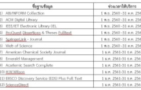 รูปภาพ : การบอกรับสมาชิกฐานข้อมูลอิเล็กทรินิกส์เพื่อการสืบค้น(วารสารออนไลน์) ประจำปีงบประมาณ 2561