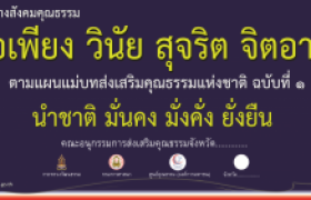 รูปภาพ : รณรงค์ให้บุคลากรปฏิบัติตามคุณธรรมหลัก 4 ประการ คือ พอเพียง วินัย สุจริต จิตอาสา 