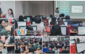 รูปภาพ : นักวิชาการคอมฯ วิทยบริการฯ บรรยายฯ  Excel แก่ นศ.ภาษาอังกฤษธุรกิจ ก่อนออกสหกิจศึกษา