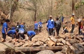 Image : Bhumibol Dam and voluntary students cooperated ‘Check-Dam’, The Royal moisture retention Dam project.