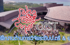 รูปภาพ : OIST Graduate School ให้ทุนนักศึกษาเพื่อฝึกงานด้านการวิจัย ณ Okinawa Institute of Science and Technology Graduate University ประเทศญี่ปุ่น