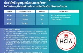 รูปภาพ : ประชาสัมพันธ์  Huawei ICT Academy Reward Program 2021