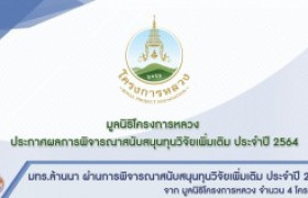 รูปภาพ : มทร.ล้านนา ผ่านการพิจารณาสนับสนุนทุนวิจัยเพิ่มเติม ประจำปี 2564 จาก มูลนิธิโครงการหลวง จำนวน 4 โครงการ