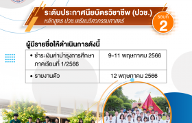 รูปภาพ : ประกาศรายชื่อผู้มีสิทธิ์เข้าศึกษาต่อ ระดับประกาศนียบัตรวิชาชีพ (ปวช.) ปีการศึกษา 2566