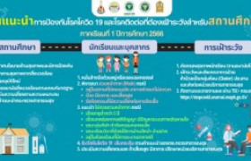 รูปภาพ : คำแนะนำ การป้องกันโรคโควิด 19 และโรคติดต่อที่ต้องเฝ้าระวังสำหรับสถานศึกษา ภาคเรียนที่ 1 ปีการศึกษา 2566