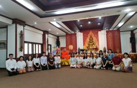 รูปภาพ : กิจกรรมสืบสานประเพณีวันธรรมสวนะ นบพระฟังธรรม เชิญชวนบุคลากรและนักศึกษา ลดละ เลิก อบายมุข ร่วมทำบุญตักบาตร ถวายทานในวันธรรมสวนะ ตลอดเทศกาลเข้าพรรษา