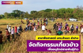 รูปภาพ : สาขาพืชศาสตร์ คณะวิทยาศาสตร์และเทคโนโลยีการเกษตร จัดกิจกรรมเกี่ยวข้าว พาคณาจารย์ บุคลากร และนักศึกษาเพื่ออนุรักษ์สายพันธุ์ข้าว มทร.ล้านนา ลำปาง