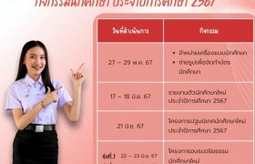 รูปภาพ : กำหนดการกิจกรรมนักศึกษาใหม่ ประจำปีการศึกษา 2567