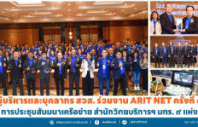 รูปภาพ : ผู้บริหารและบุคลากร สวส. ร่วมงาน ARIT NET ครั้งที่ ๘ การประชุมสัมมนาเครือข่าย สำนักวิทยบริการฯ มทร. ๙ แห่ง