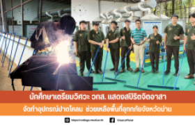 รูปภาพ : นักศึกษาเตรียมวิศวะ วทส. แสดงสปิริตจิตอาสา จัดทำอุปกรณ์ปาดโคลน ช่วยเหลือพื้นที่อุทกภัยจังหวัดน่าน