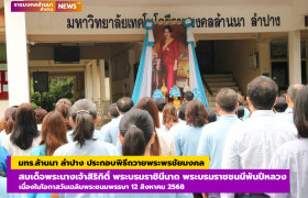 รูปภาพ : มทร.ล้านนา ลำปาง ประกอบพิธีถวายพระพรชัยมงคลสมเด็จพระนางเจ้าสิริกิติ์ พระบรมราชินีนาถ พระบรมราชชนนีพันปีหลวง เนื่องในโอกาสวันเฉลิมพระชนมพรรษา 12 สิงหาคม 2568