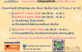 รูปภาพ : กำหนดการบริการวัดชุดครุย มทร. ล้านนา เชียงใหม่ (รอบ 2) จำนวน 2 จุด