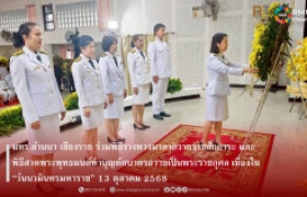 รูปภาพ : มทร.ล้านนา เชียงราย ร่วมพิธีวางพวงมาลาถวายราชสักการะ และพิธีสวดพระพุทธมนต์ทำบุญตักบาตรถวายเป็นพระราชกุศล เนื่องใน “วันนวมินทรมหาราช” 13 ตุลาคม 2568