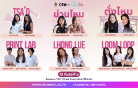 รูปภาพ : ศูนย์บ่มเพาะวิสาหกิจ ขอแสดงความยินดีแก่นักศึกษาคณะศิลปกรรมและสถาปัตยกรรมศาสตร์ มหาวิทยาลัยเทคโนโลยีราชมงคลล้านนา ผ่านเข้ารอบ 13 ทีมสุดท้าย โครงการ “CEO : Culture Empowers Opportunity – Youth Camp วัฒนธรรมสร้างโอกาส สู่ผู้นำรุ่นใหม่”