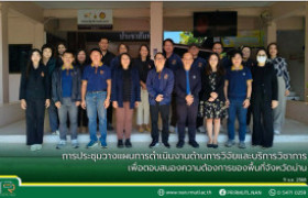 รูปภาพ : การประชุมวางแผนการดำเนินงานด้านการวิจัยและบริการวิชาการเพื่อตอบสนองความต้องการของพื้นที่จังหวัดน่าน
