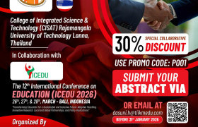 รูปภาพ : ขอประชาสัมพันธ์ การประชุมวิชาการระดับนานาชาติทางการศึกษา ครั้งที่ ๑๒ :12th International Conference on Education (ICEDU 2026) 