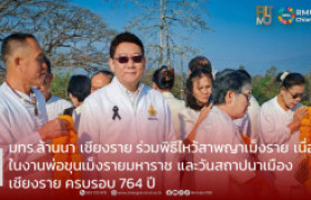 รูปภาพ : มทร.ล้านนา เชียงราย ร่วมพิธีไหว้สาพญาเม็งราย เนื่องในงานพ่อขุนเม็งรายมหาราช และวันสถาปนาเมืองเชียงราย ครบรอบ 764 ปี