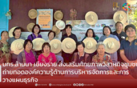 รูปภาพ : มทร.ล้านนา เชียงราย ส่งเสริมศักยภาพวิสาหกิจชุมชน ถ่ายทอดองค์ความรู้ด้านการบริหารจัดการและการวางแผนธุรกิจ