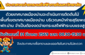 รูปภาพ : ประกาศงดจ่ายกระแสไฟฟ้าภายในมหาวิทยาลัยฯ วันที่ 31 มี.ค. 69