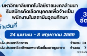 รูปภาพ : ประกาศรับสมัครคัดเลือกบุคคลเพื่อจ้างเป็นพนักงานในสถาบันอุดมศึกษา ครั้งที่ 2/2569