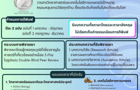รูปภาพ : คณะวิทยาศาสตร์และเทคโนโลยีการเกษตร มหาวิทยาลัยเทคโนโลยีราชมงคลล้านนา ขอเชิญนักวิจัย อาจารย์ และผู้สนใจ ร่วมส่งบทความเพื่อตีพิมพ์ใน JSAT
