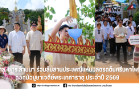 รูปภาพ : วทส. มทร.ล้านนา ร่วมสืบสานประเพณีแห่นมสดรดต้นศรีมหาโพธิ์ ดอกบัวบูชาเจดีย์พระเกศาธาตุ ประจำปี 2569