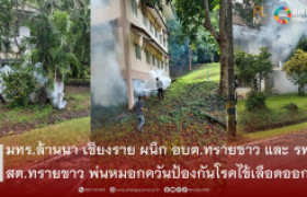 รูปภาพ : มทร.ล้านนา เชียงราย ผนึก อบต.ทรายขาว และ รพ.สต.ทรายขาว พ่นหมอกควันป้องกันโรคไข้เลือดออก