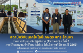 รูปภาพ : สวก.มทร.ล้านนา ร่วมการประชุมเชิงปฏิบัติการ (Retreat) ครั้งที่ 5  ภายใต้แผนงาน น้ำมั่นคง ไม่ท่วม ไม่แล้ง (ทุนวิจัย วช. ปี 2569)
