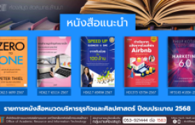 รูปภาพ : หนังสือหมวดบริหารธุรกิจและศิลปศาสตร์ งานหอสมุด สวส.มทร.ล้านนา