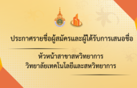 รูปภาพ : ประกาศรายชื่อผู้สมัครและผู้ได้รับการเสนอชื่อหัวหน้าสาขาสหวิทยาการ