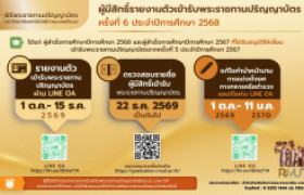 รูปภาพ : กำหนดการสำคัญ และการรายงานตัวเข้ารับพระราชทานปริญญาบัตร มหาวิทยาลัยเทคโนโลยีราชมงคลล้านนา ครั้งที่ 6 ประจำปีการศึกษา 2568