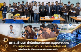 รูปภาพ : คณาจารย์และนักศึกษาวิศวกรรมอุตสาหการ ศึกษาดูงานบริษัท ฮานา ไมโครอิเล็คโทรนิคส จ.ลำพูน เสริมประสบการณ์จริงด้านวิศวกรรมซ่อมบำรุง เชื่อมการเรียนรู้สู่ภาคอุตสาหกรรม