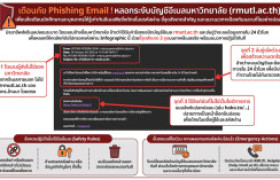 รูปภาพ : เตือนภัยระวังฟิชชิ่ง (Phishing)! หลอกระงับบัญชีอีเมลบุคลากรและนักศึกษา มทร.ล้านนา